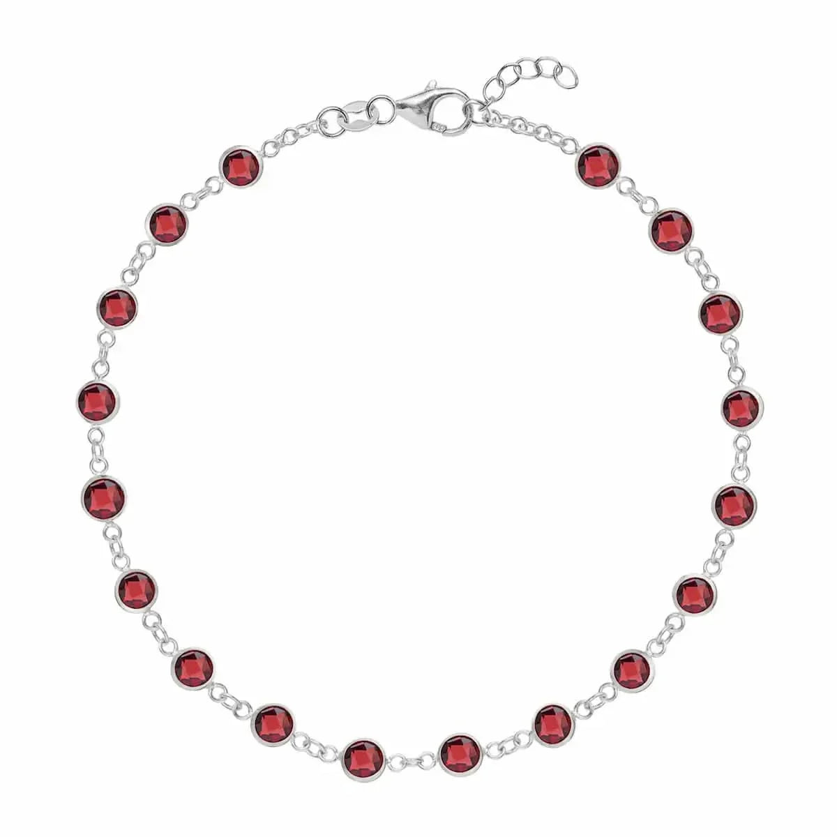 Newport Garnet Bracelet in 14k Gold (January)