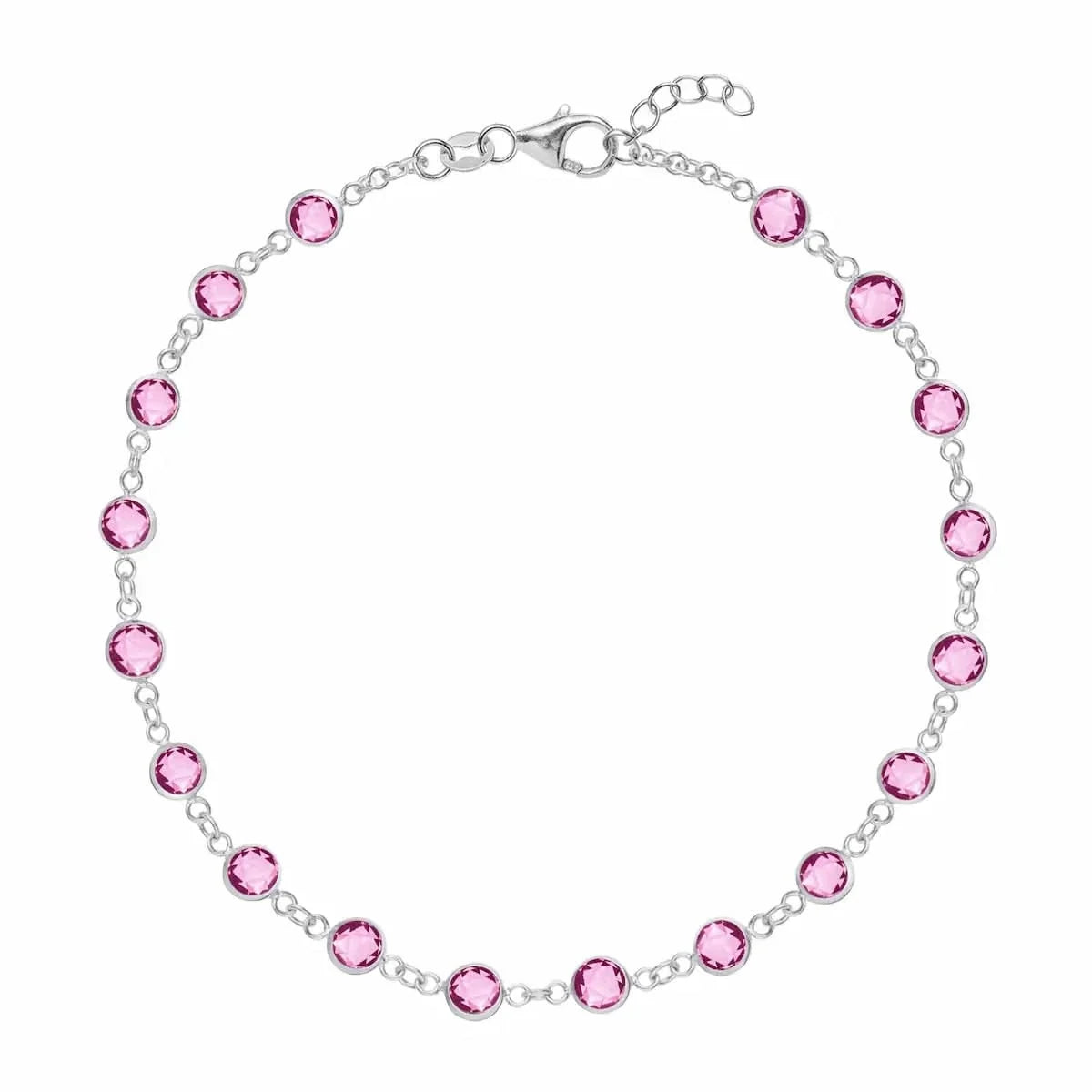 Newport Pink Sapphire Bracelet in 14k Gold (October)