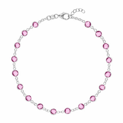 Newport Pink Sapphire Bracelet in 14k Gold (October)