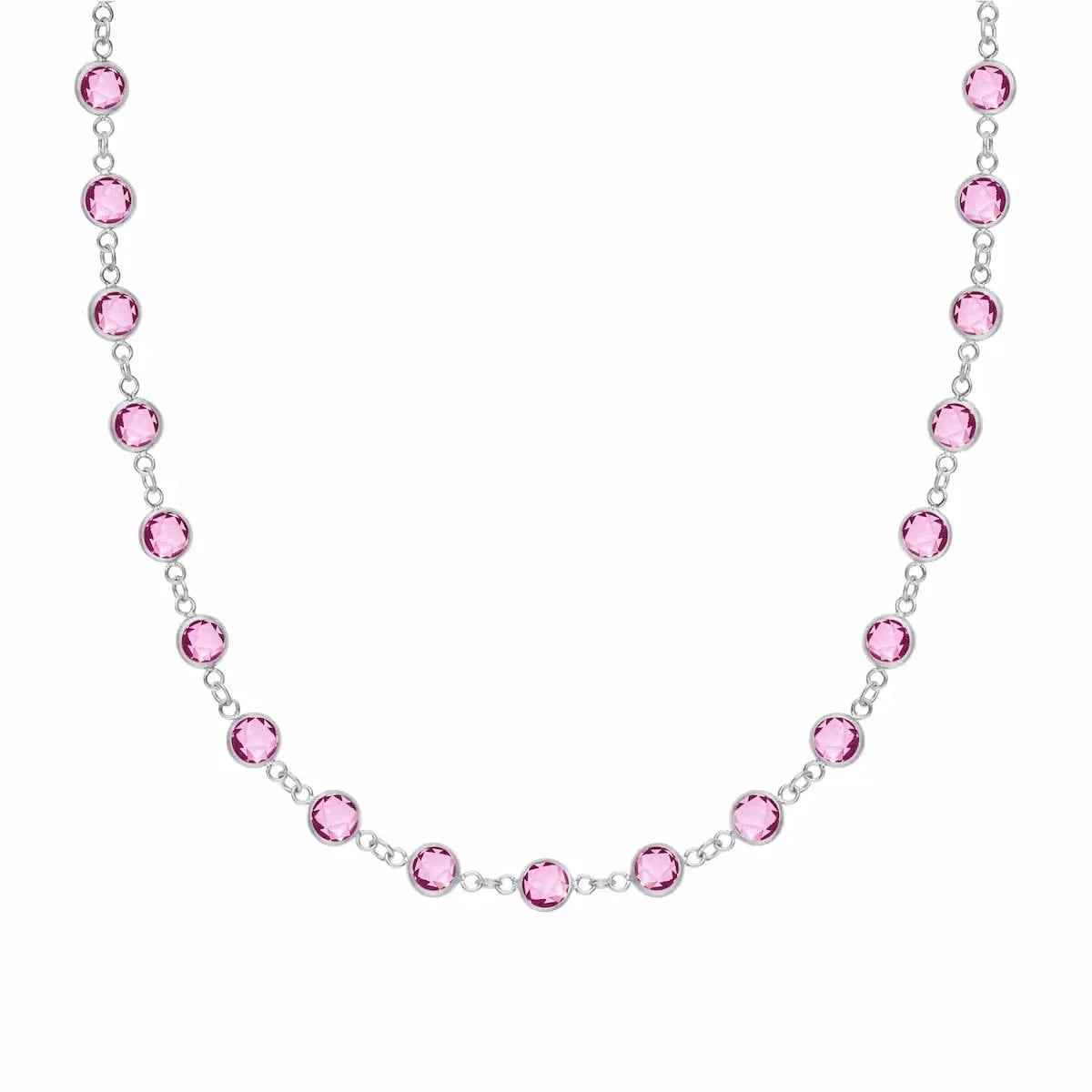 Newport Pink Sapphire Necklace in 14k Gold (October)