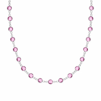 Newport Pink Sapphire Necklace in 14k Gold (October)