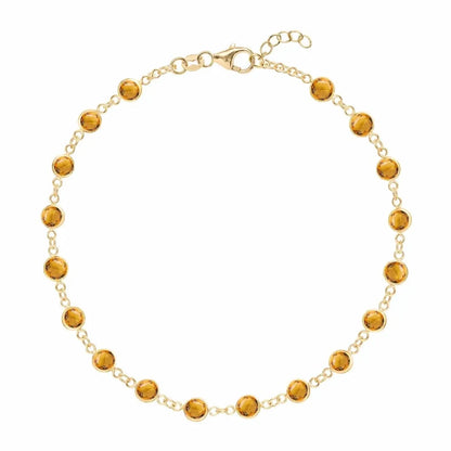 Newport Citrine Bracelet in 14k Gold (November)