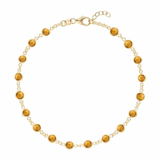Newport Citrine Bracelet in 14k Gold (November)