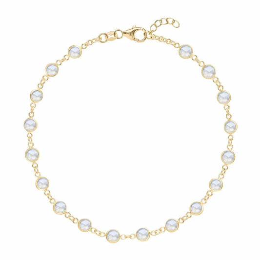 Newport Moonstone Bracelet in 14k Gold (June)
