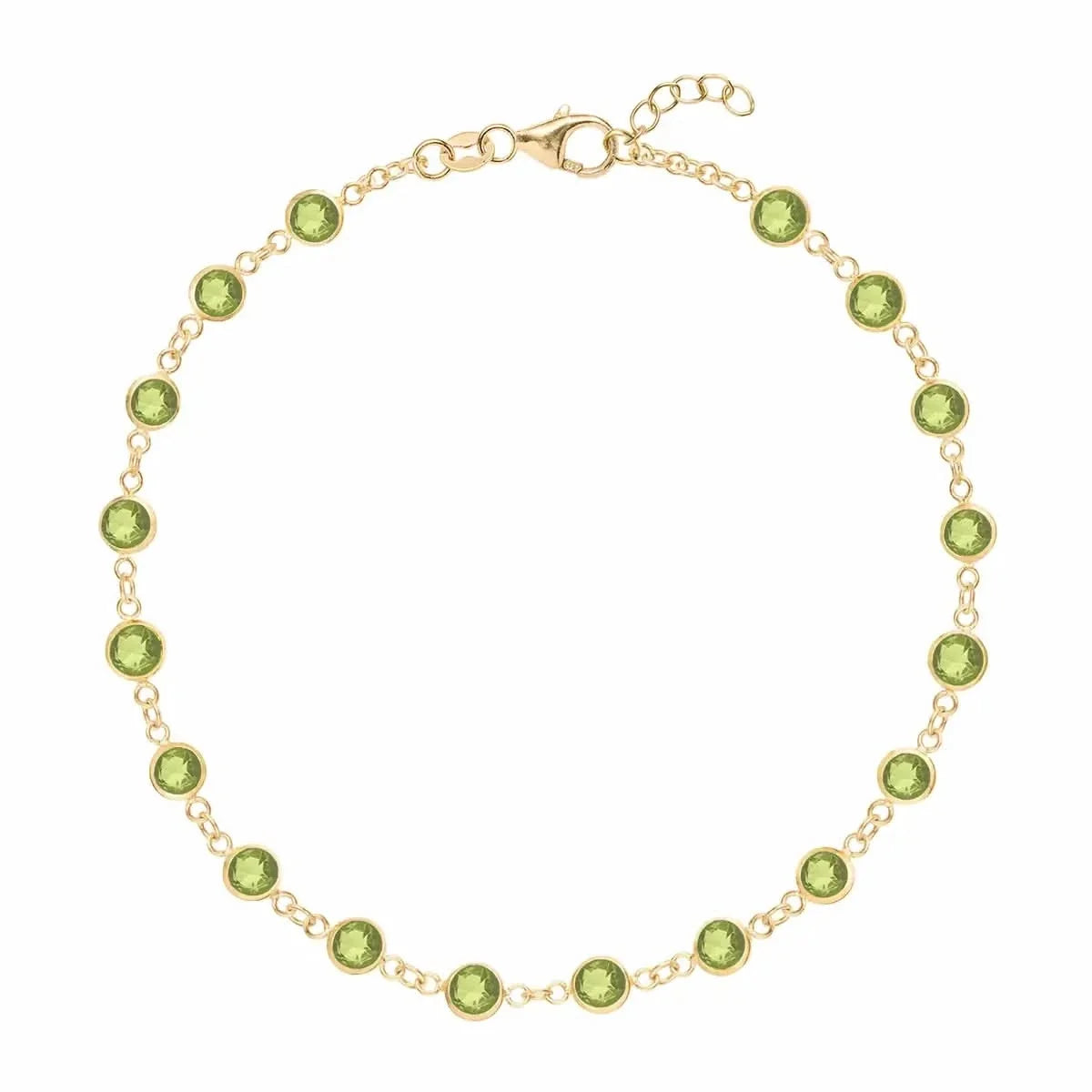 Newport Peridot Bracelet in 14k Gold (August)