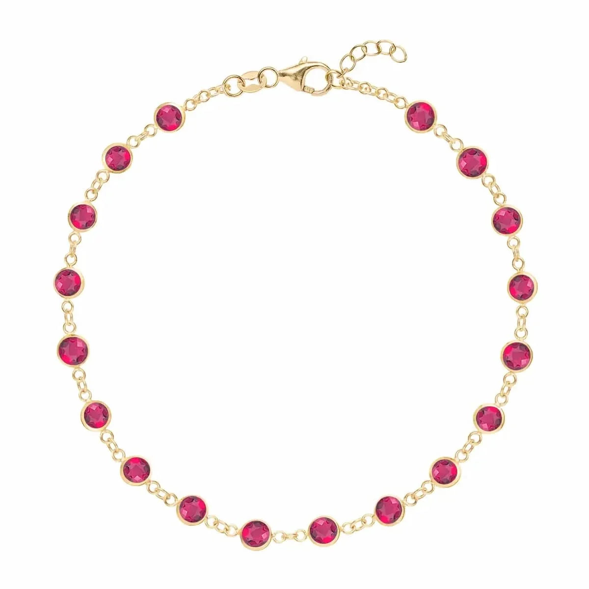 Newport Ruby Bracelet in 14k Gold (July)