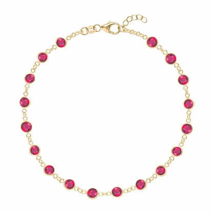 Newport Ruby Bracelet in 14k Gold (July)