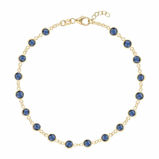 Newport Sapphire Bracelet in 14k Gold (September)