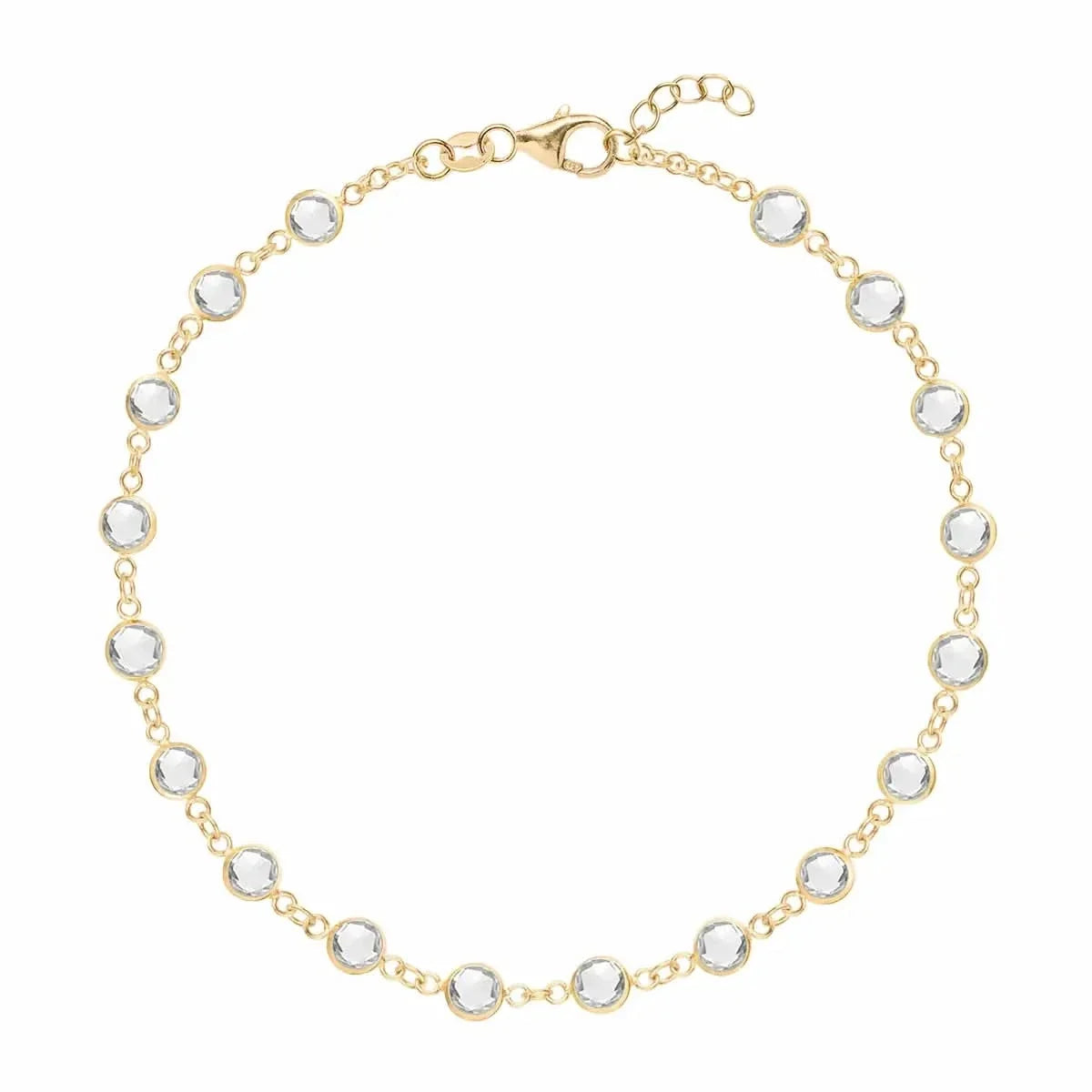 Newport White Topaz Bracelet in 14k Gold (April)