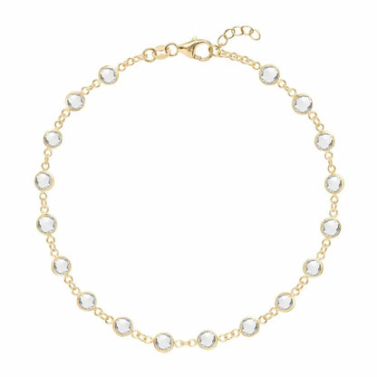 Newport White Topaz Bracelet in 14k Gold (April)