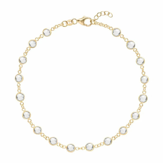 Newport White Topaz Bracelet in 14k Gold (April)