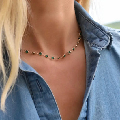 Newport Emerald Necklace in 14k Gold (May)
