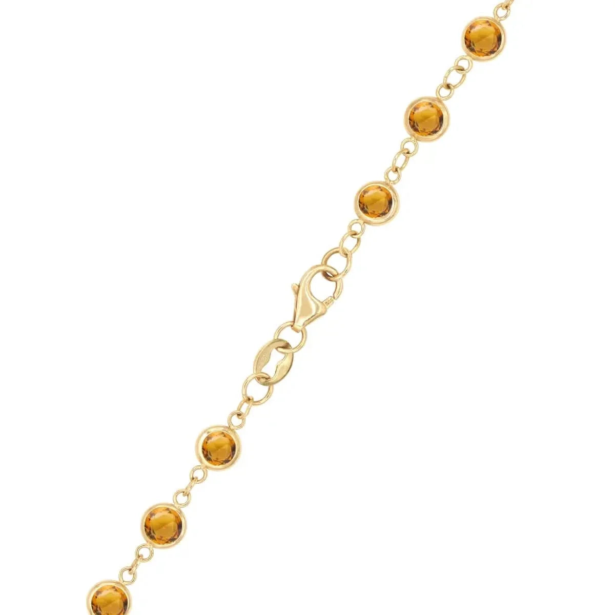 Newport Citrine Long Necklace in 14k Gold (November)