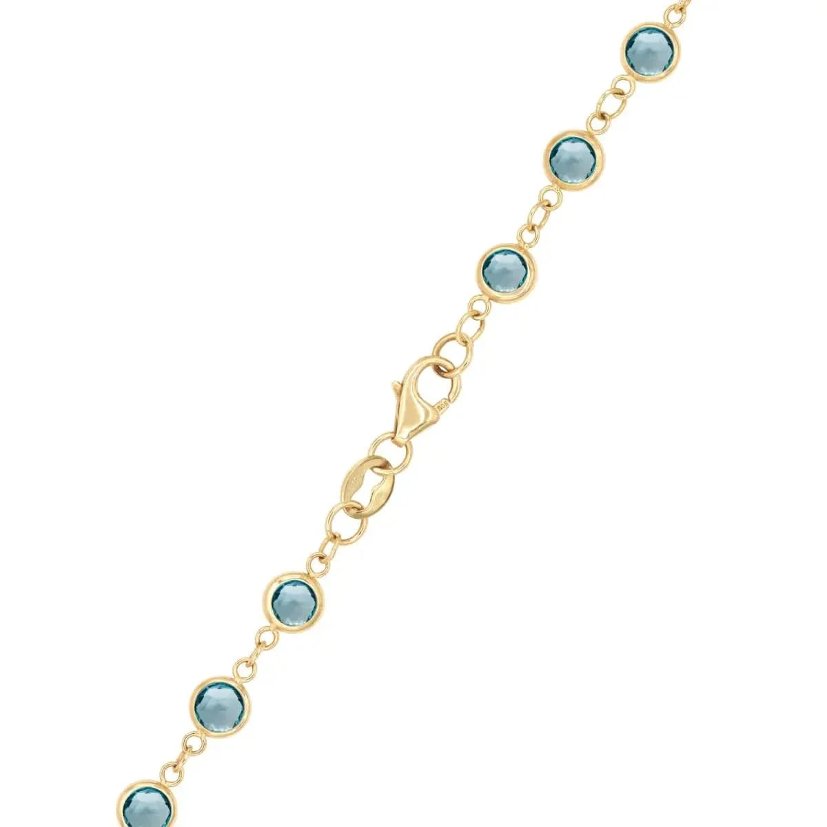 Newport Nantucket Blue Topaz Long Necklace in 14k Gold (December)