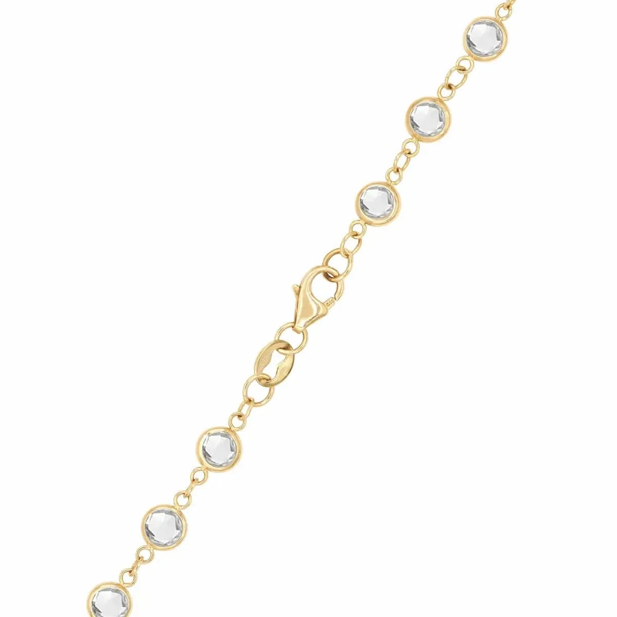 Newport White Topaz Long Necklace in 14k Gold (April)