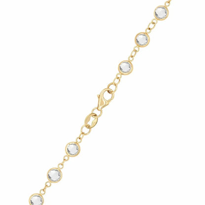 Newport White Topaz Long Necklace in 14k Gold (April)
