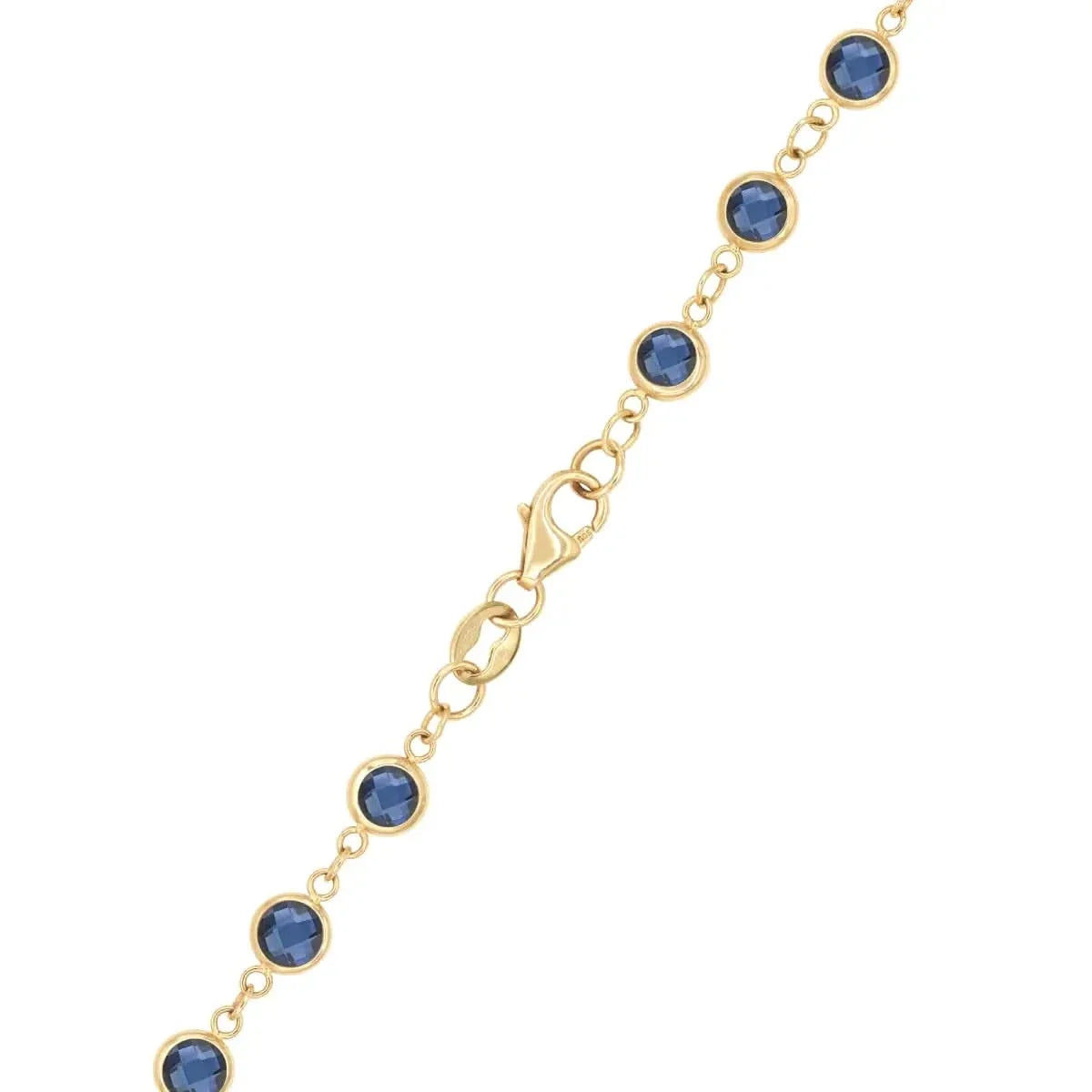 Newport Sapphire Long Necklace in 14k Gold (September)
