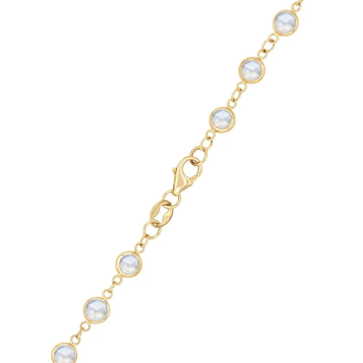 Newport Moonstone Long Necklace in 14k Gold (June)