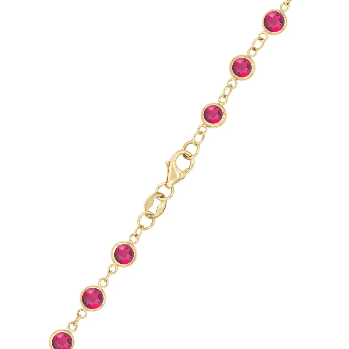 Newport Ruby Long Necklace in 14k Gold (July)