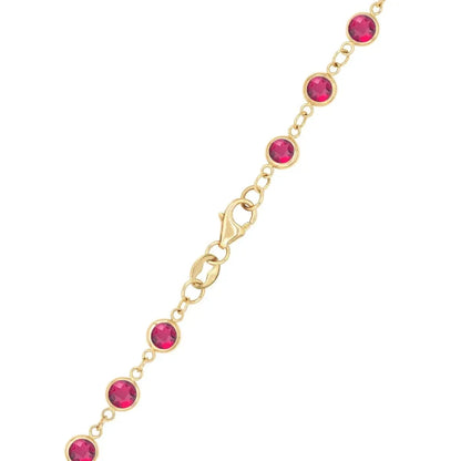 Newport Ruby Long Necklace in 14k Gold (July)