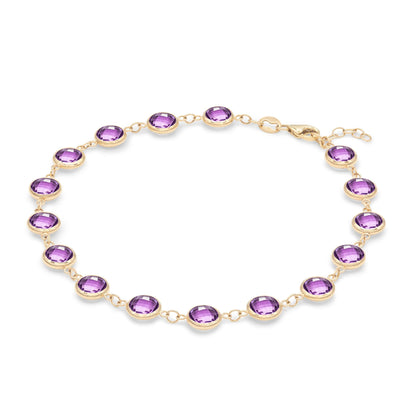 Newport Grand Amethyst Bracelet in 14k Gold (February)
