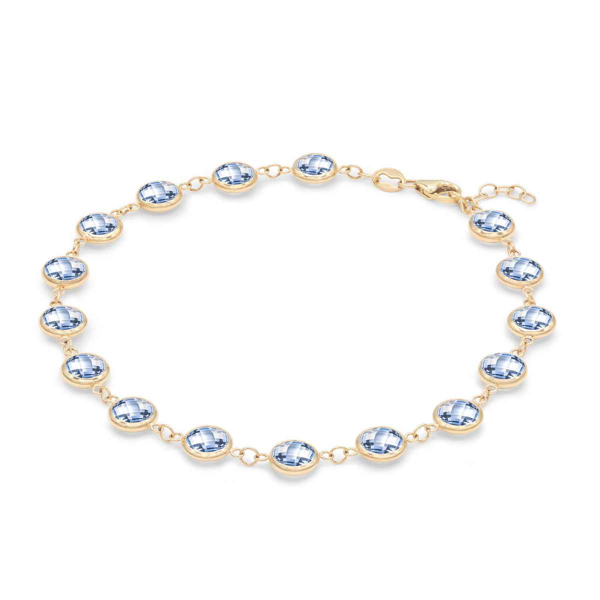 Newport Grand Aquamarine Bracelet in 14k Gold (March)