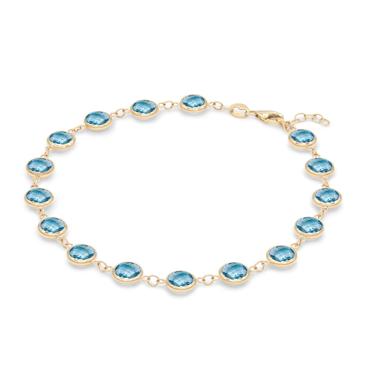 Newport Grand Nantucket Blue Topaz Bracelet in 14k Gold (December)