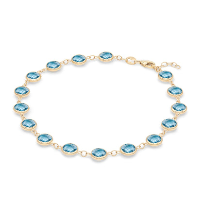 Newport Grand Nantucket Blue Topaz Bracelet in 14k Gold (December)