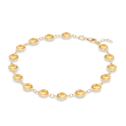 Newport Grand Citrine Bracelet in 14k Gold (November)