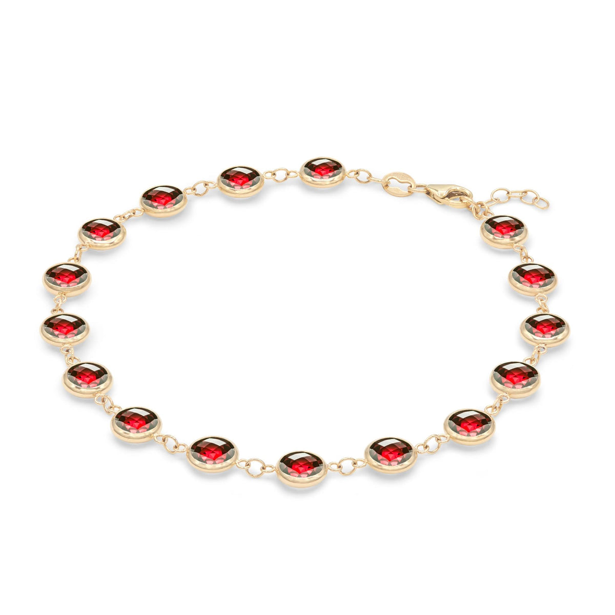 Newport Grand Garnet Bracelet in 14k Gold (January)