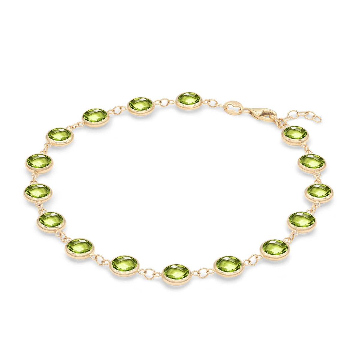 Newport Grand Peridot Bracelet in 14k Gold (August)