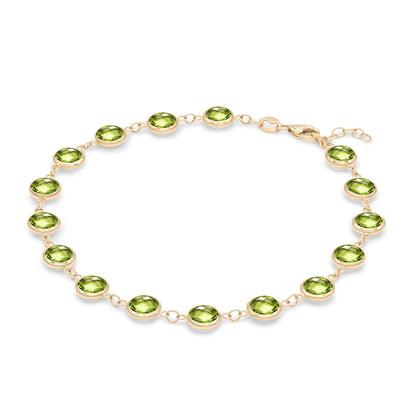 Newport Grand Peridot Bracelet in 14k Gold (August)