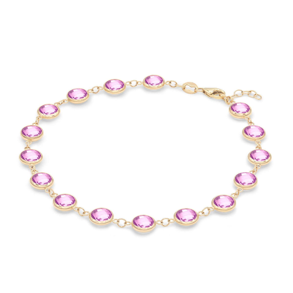 Newport Grand Pink Sapphire Bracelet in 14k Gold (October)