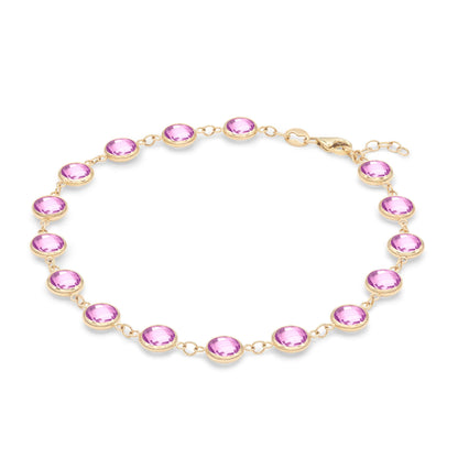 Newport Grand Pink Sapphire Bracelet in 14k Gold (October)