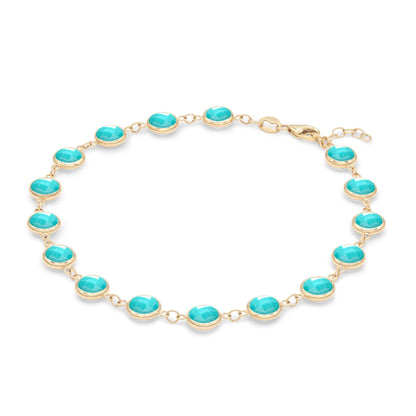 Newport Grand Turquoise Bracelet in 14k Gold (December)