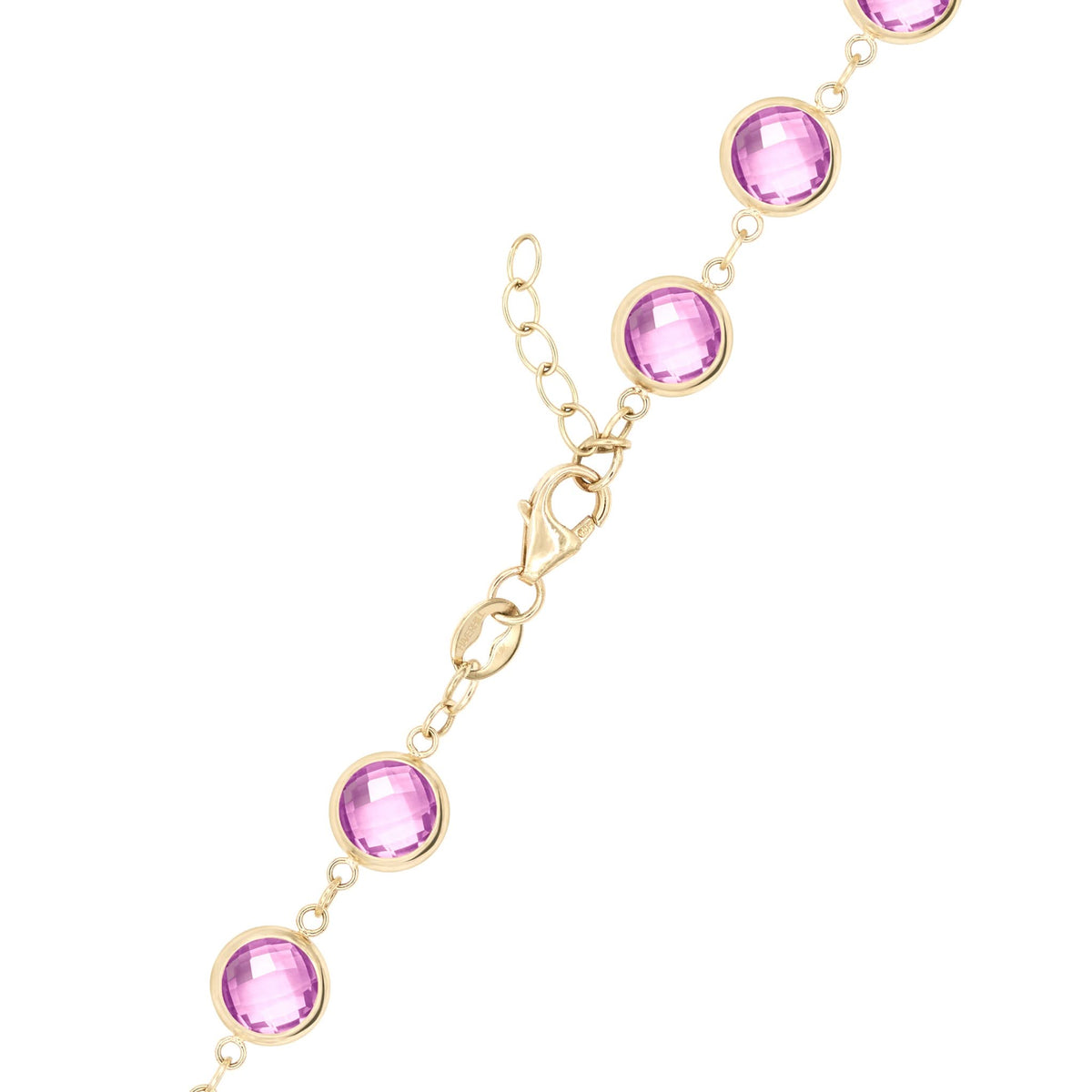 Newport Grand Pink Sapphire Bracelet in 14k Gold (October)