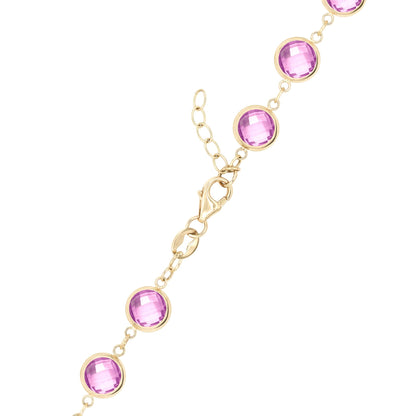 Newport Grand Pink Sapphire Bracelet in 14k Gold (October)