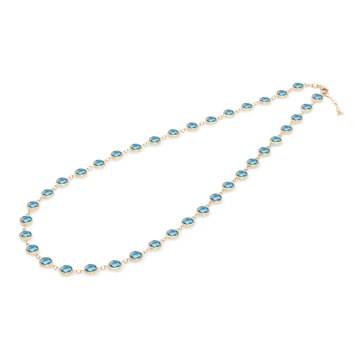 Newport Grand Nantucket Blue Topaz Necklace in 14k Gold (December)