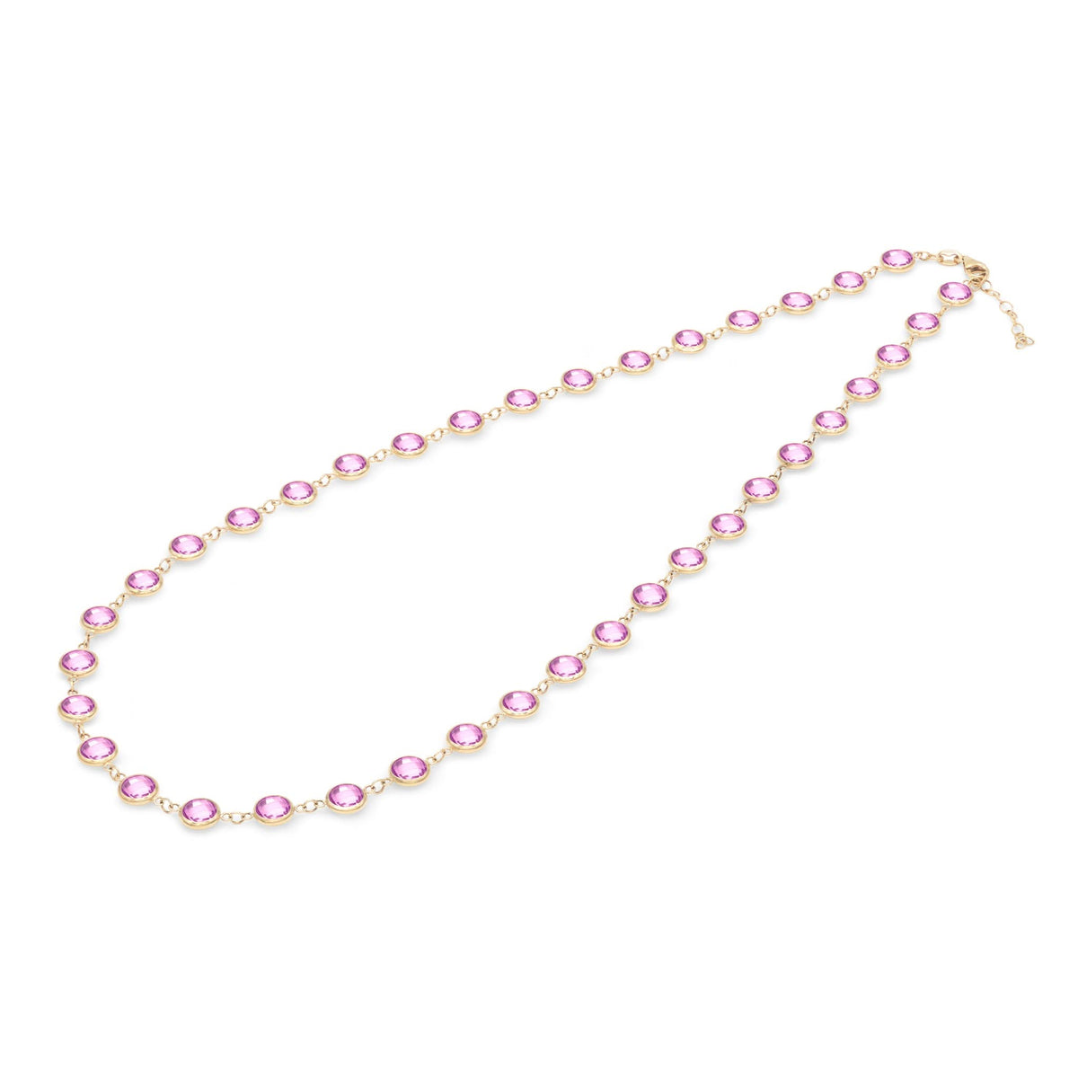 Newport Grand Pink Sapphire Necklace in 14k Gold (October)