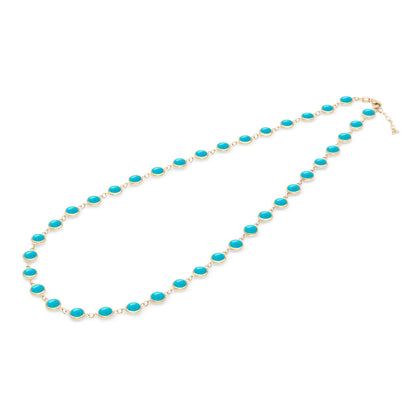 Newport Grand Turquoise Necklace in 14k Gold (December)