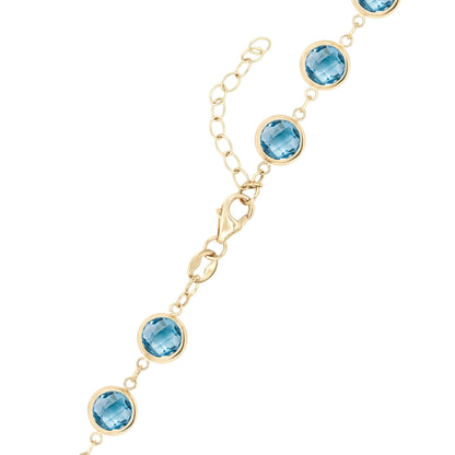 Newport Grand Nantucket Blue Topaz Necklace in 14k Gold (December)
