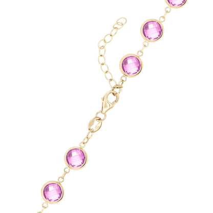 Newport Grand Pink Sapphire Necklace in 14k Gold (October)