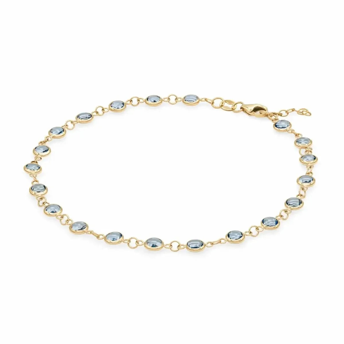 Newport Aquamarine Bracelet in 14k Gold (March)