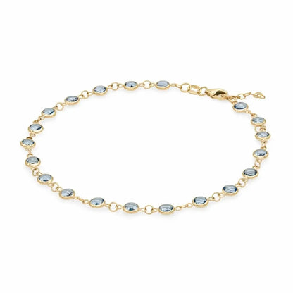 Newport Aquamarine Bracelet in 14k Gold (March)