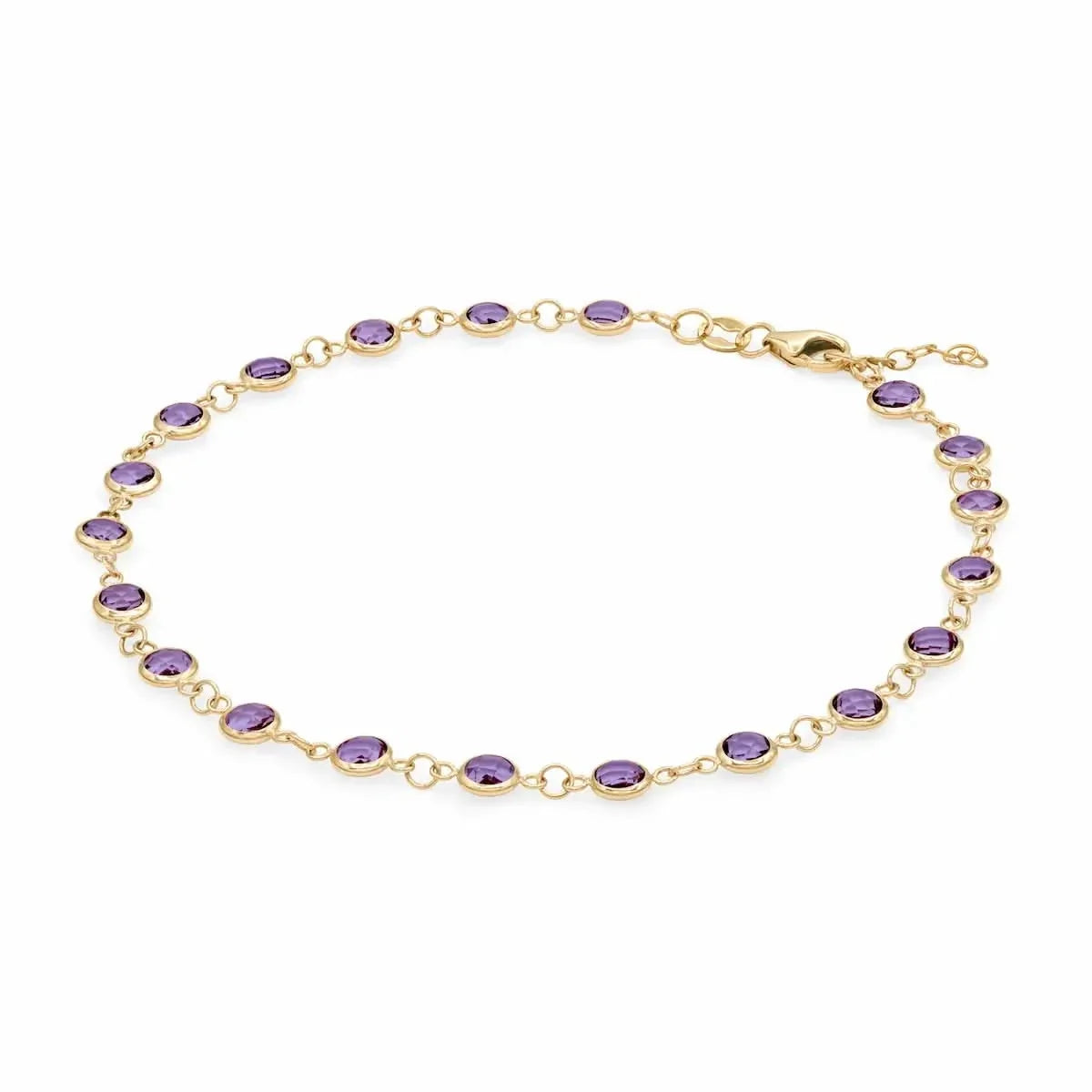 Newport Amethyst Bracelet in 14k Gold (February)