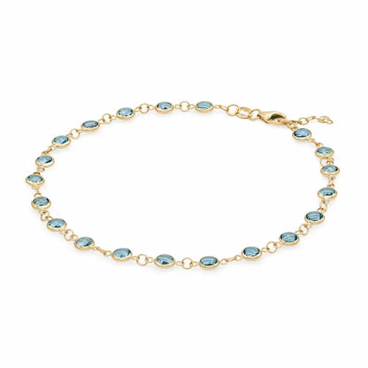 Newport Nantucket Blue Topaz Bracelet in 14k Gold (December)