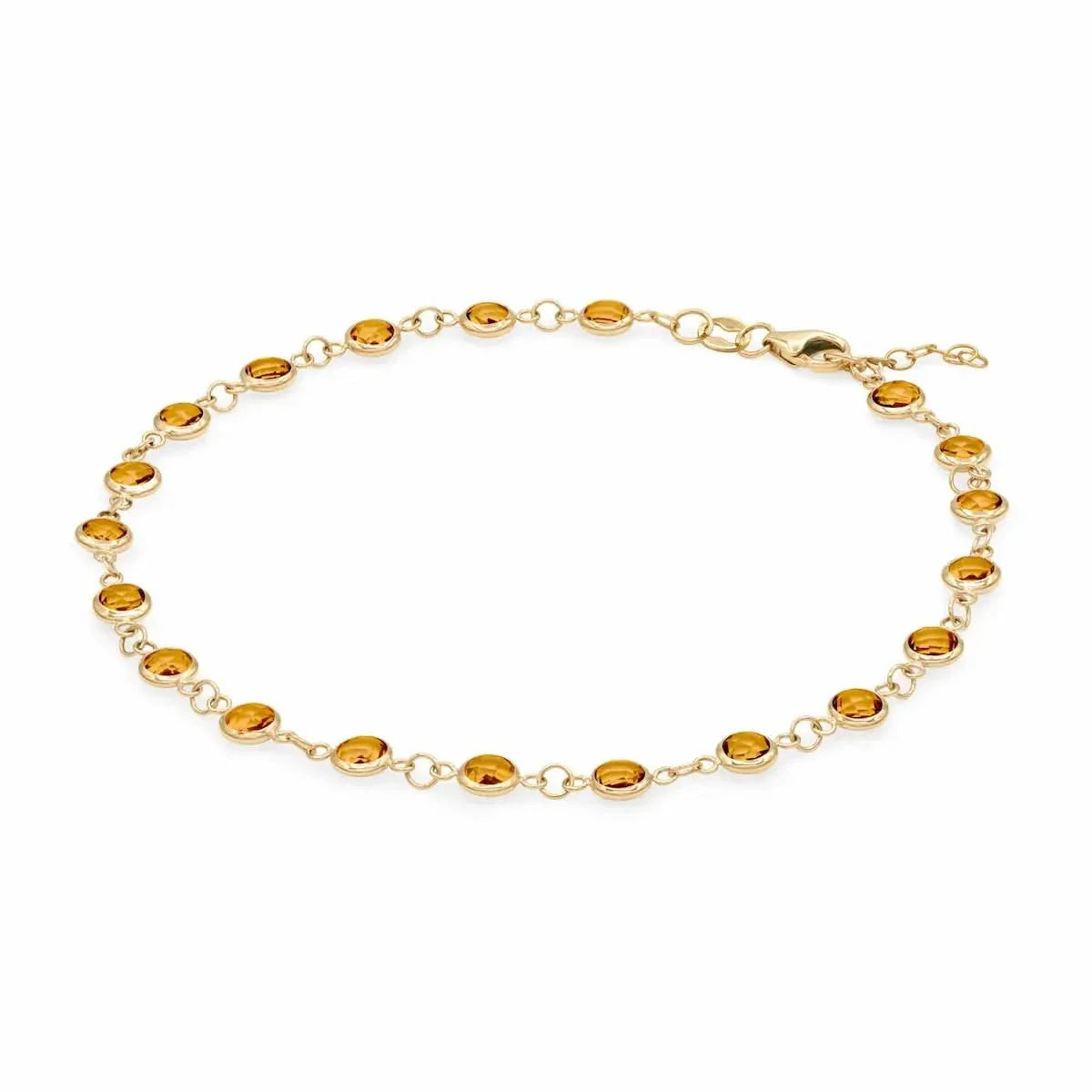 Newport Citrine Bracelet in 14k Gold (November)