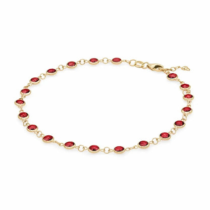 Newport Garnet Bracelet in 14k Gold (January)