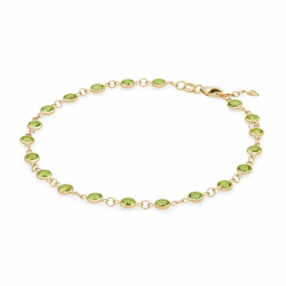 Newport Peridot Bracelet in 14k Gold (August)