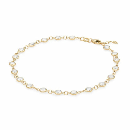 Newport White Topaz Bracelet in 14k Gold (April)